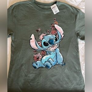 Disney BNWT Stitch Dark Green Tshirt M